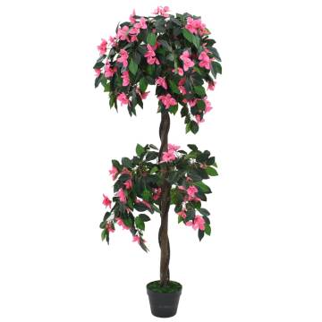 Artificial Rhododendron Plant with Pot - 155 cm Green & Pink