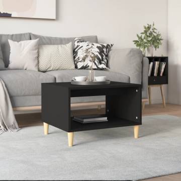 Black Coffee Table 60x50x40 cm - Modern Engineered Wood