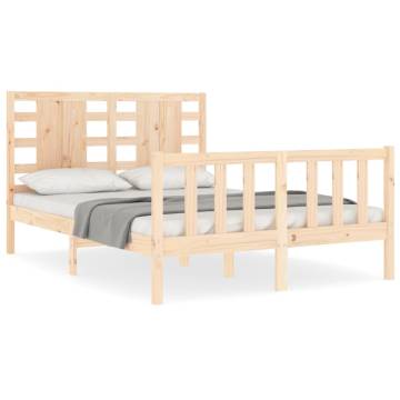 Solid Wood Bed Frame with Headboard - Small Double