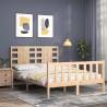 Solid Wood Bed Frame with Headboard - Small Double