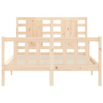 Solid Wood Bed Frame with Headboard - Small Double