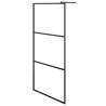 Modern Walk-in Shower Wall with Shelf Black 100x195 cm