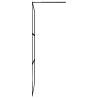 Modern Walk-in Shower Wall with Shelf Black 100x195 cm