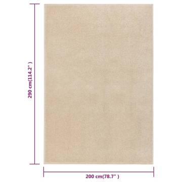 Elegant Beige Short Pile Rug 200x290 cm | Hipomarket