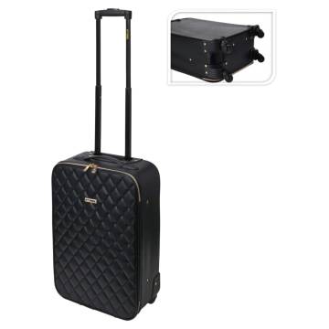 ProWorld 28L Black Suitcase - Elegant Quilt Design