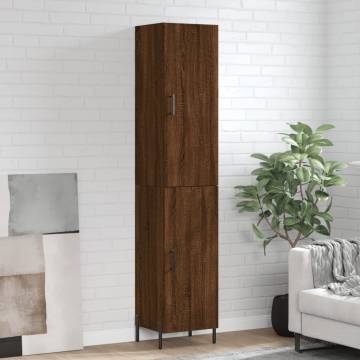 Stylish Highboard Brown Oak | 34.5x34x180 cm | Hipomarket