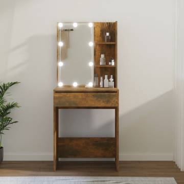 Dressing Table with LED in Smoked Oak - Modern Design