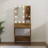 Dressing Table with LED Smoked Oak 60x40x140 cm Colour smoked oak Quantity in Package 1 