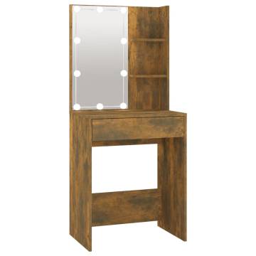 Dressing Table with LED in Smoked Oak - Modern Design