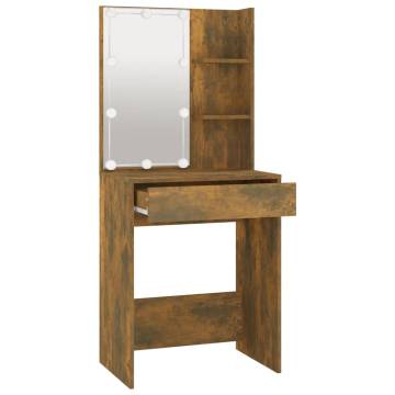 Dressing Table with LED in Smoked Oak - Modern Design