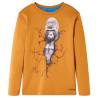 Kids' T-shirt with Long Sleeves Dark Ochre 128 Colour ochre Size 128 (7-8y) 