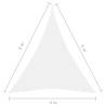 Triangular Sunshade Sail 4x5x5m White - Oxford Fabric Protection