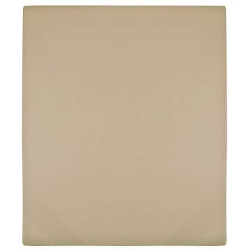 Jersey Fitted Sheet Taupe 90x200 cm Cotton | Hipomarket UK