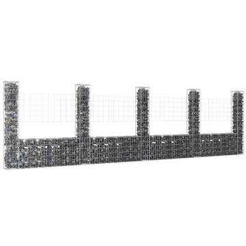 U-Shape Gabion Basket with 5 Posts - Durable & Stylish