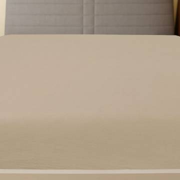 Jersey Fitted Sheet Taupe 90x200 cm Cotton | Hipomarket UK