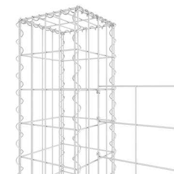 U-Shape Gabion Basket with 5 Posts - Durable & Stylish