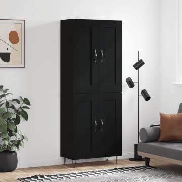 Stylish Highboard Black 69.5x34x180 cm - Hipomarket UK