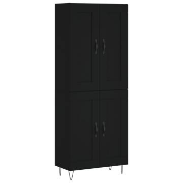 Stylish Highboard Black 69.5x34x180 cm - Hipomarket UK