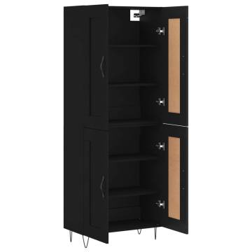 Stylish Highboard Black 69.5x34x180 cm - Hipomarket UK