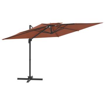 Double Top Cantilever Umbrella Terracotta 300x300 cm - HipoMarket