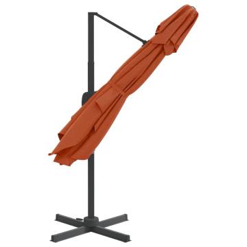 Double Top Cantilever Umbrella Terracotta 300x300 cm - HipoMarket