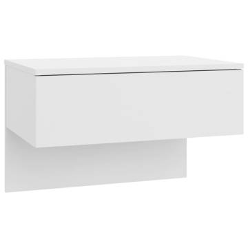 Wall-mounted Bedside Cabinet - High Gloss White | HipoMarket