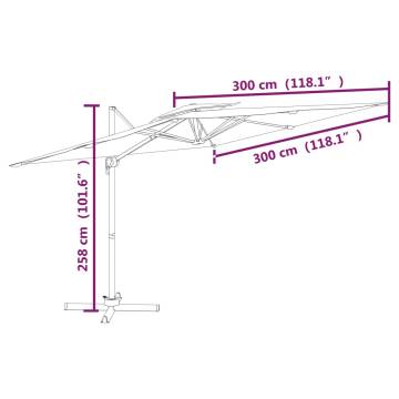 Double Top Cantilever Umbrella Terracotta 300x300 cm - HipoMarket