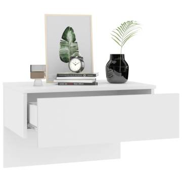 Wall-mounted Bedside Cabinet - High Gloss White | HipoMarket