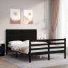 Bed Frame with Headboard Black 120x200 cm Solid Wood Colour black Size 120 x 200 cm 