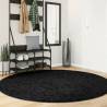 Shaggy Rug PAMPLONA High Pile Modern Black Ø 200 cm Colour black Size Ø 200 cm 