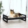 Stylish Dog Bed in Black - Solid Pine Wood | HipoMarket