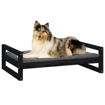 Stylish Dog Bed in Black - Solid Pine Wood | HipoMarket