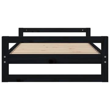 Stylish Dog Bed in Black - Solid Pine Wood | HipoMarket