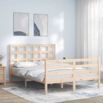 Solid Wood Bed Frame with Headboard 120x200 cm | HipoMarket