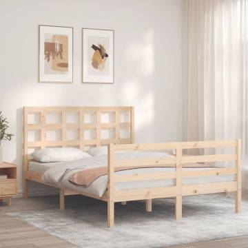 Solid Wood Bed Frame with Headboard 120x200 cm | HipoMarket