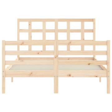 Solid Wood Bed Frame with Headboard 120x200 cm | HipoMarket