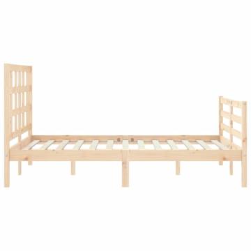 Solid Wood Bed Frame with Headboard 120x200 cm | HipoMarket