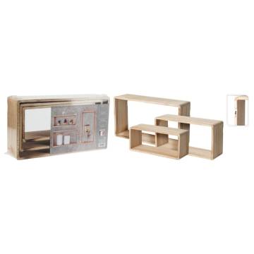 H&S Collection 3 Piece Wood Display Rack Set - Natural