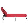 Folding Sun Lounger - Red Oxford Fabric & Steel | Hipomarket