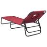 Folding Sun Lounger - Red Oxford Fabric & Steel | Hipomarket