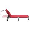 Folding Sun Lounger - Red Oxford Fabric & Steel | Hipomarket