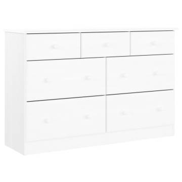 ALTA White Chest of Drawers - Solid Pine Wood 112x35x73 cm