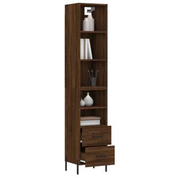 Stylish Highboard in Brown Oak | 34.5x34x180 cm | Hipomarket