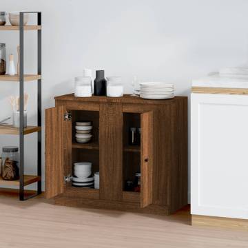 Stylish Brown Oak Sideboards - 2 pcs, Engineered Wood | Hipomarket