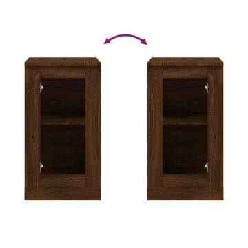 Stylish Brown Oak Sideboards - 2 pcs, Engineered Wood | Hipomarket