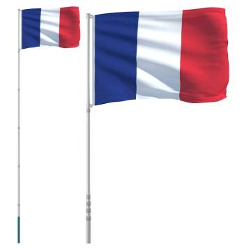 France Flag and Pole 5.55 m Aluminium - Eye-Catching Set