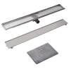 Linear Shower Drain 930x140 mm Stainless Steel - Hipomarket