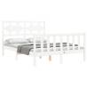 White Double Bed Frame with Headboard | Solid Pinewood Design