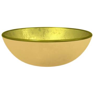 Stylish Gold Tempered Glass Basin 35x12 cm | Hipomarket UK