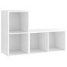 Stylish White TV Cabinets - 2 pcs, Engineered Wood